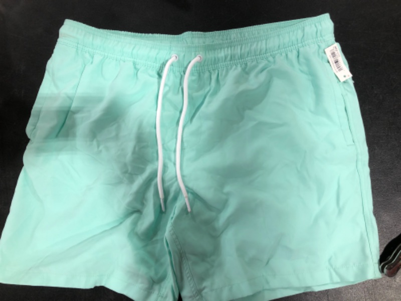 Photo 2 of Amazon Essentials Men's 7" Quick-Dry Swim Trunk X-Large Mint Green