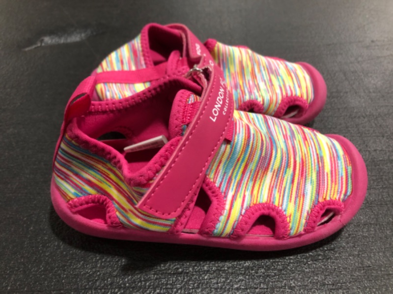 Photo 2 of YOUTH GIRLS' LONDON FOG VELCRO WATER SHOES. PINK. SIZE 7. PRIOR USE. 