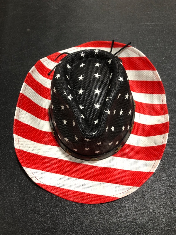 Photo 1 of AMERICAN FLAG STYLE COWBOY HAT. ONE SIZE. 