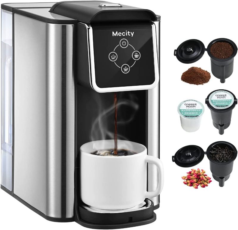 Photo 1 of Mecity Coffee Maker 3-in-1 Single Serve Coffee Machine, For K-Cup Coffee Capsule Pod, Ground Coffee Brewer, Loose Tea maker, 6 to 10 Ounce Cup, Removable 50 Oz Water Reservoir, 120V 1150W
