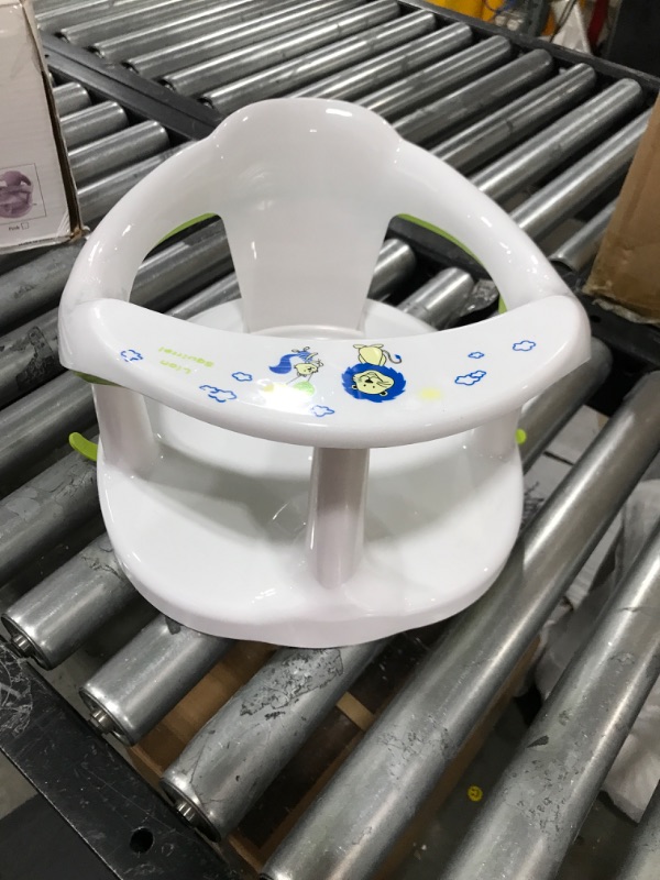 Photo 2 of Baby Bath Seat with Anti-Slip Edge Infant Baby Bath Chair for Sitting Up Baby Bathtub Seat Provides Backrest Support,6-18 Months(White) White 2