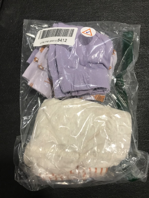 Photo 1 of Amazon Essentials Baby Girls' Cotton Pull-On Pants, Multipacks 4 4-pack Lilac Big Cats 3 Months