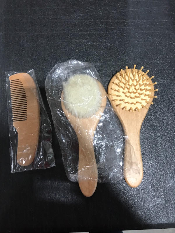 Photo 1 of  3 Styles Bamboo Wooden Hair Brush Air Cushion Comb Scalp