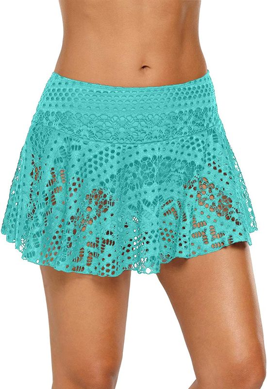 Photo 1 of REKITA Womens Swim Skirt Lace Crochet Skort Bikini Bottom Size L