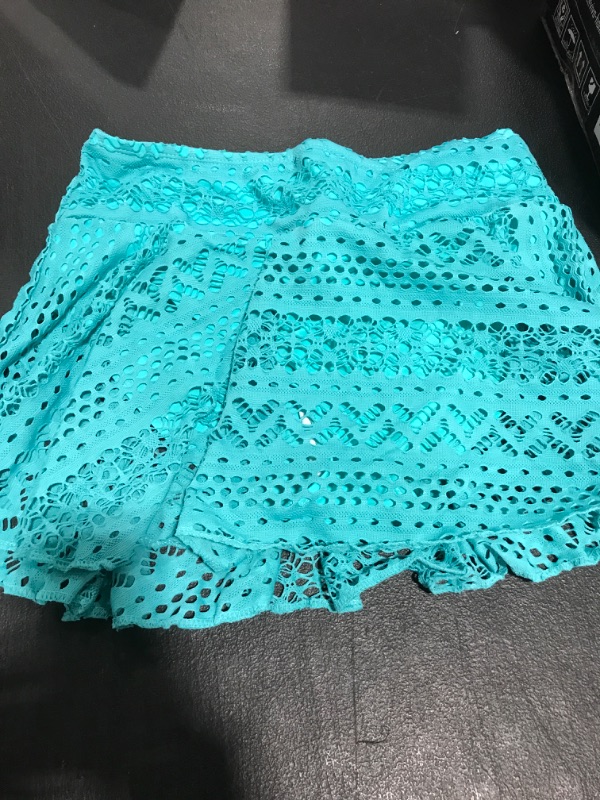 Photo 2 of REKITA Womens Swim Skirt Lace Crochet Skort Bikini Bottom Size L