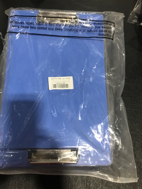 Photo 2 of 14 Pieces Plastic Clipboard Blue Clipboard Standard Letter Size Clipboard Low Profile Clip with Hanging Loop and Standard Metal Clip for Teacher Student Office Worker (A4 8.6 x 12.4 Inch) A4 8.6 x 12.4 Inches