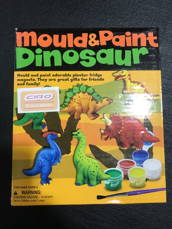 Photo 2 of AVIASWIN Dinosaur Painting Kit for Kids, Arts and Crafts for Kids Ages 6-8, 8-12, 6 Dino Figurines Playset, Gifts for Boys and Girls, Blue, Red, Green, White, Black, Yellow