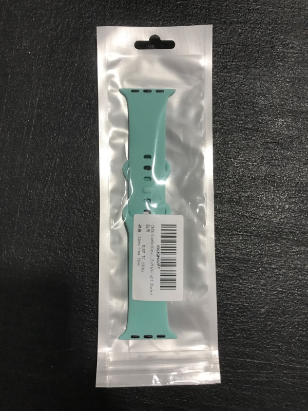 Photo 2 of AEXAW Silicone Band Compatible with Apple Watch Band 38mm 40mm 41mm 42mm 44mm 45mm, Sport Loop Compatible for Apple Watch Series SE/8/7/6/5/4/3/2/1 Blue Sea 42mm/44mm/45mm
