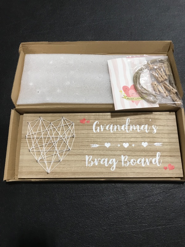 Photo 2 of YeohJoy Best Grandma Gifts - Grandma's Brag Board Picture Frame, Grandma Birthday Gifts for Grandma from Grandkids, Wooden Grandkids Photo Holder for Nana Grandmother. 