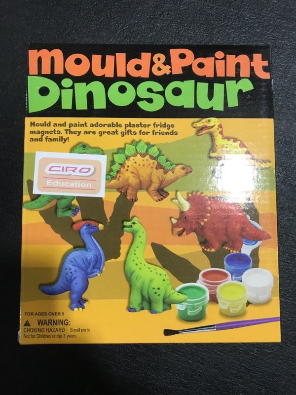 Photo 2 of AVIASWIN Dinosaur Painting Kit for Kids, Arts and Crafts for Kids Ages 6-8, 8-12, 6 Dino Figurines Playset, Gifts for Boys and Girls, Blue, Red, Green, White, Black, Yellow