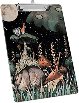 Photo 1 of MIBITRI Plastic Clipboard, A4 Letter Size, Cute Design, Clipboards for Women, Man and Kids, Low Profile Clip, Fashion Pattern Diesigh, Standard Size 12.2" x 8.9" (Glossy) Snail
