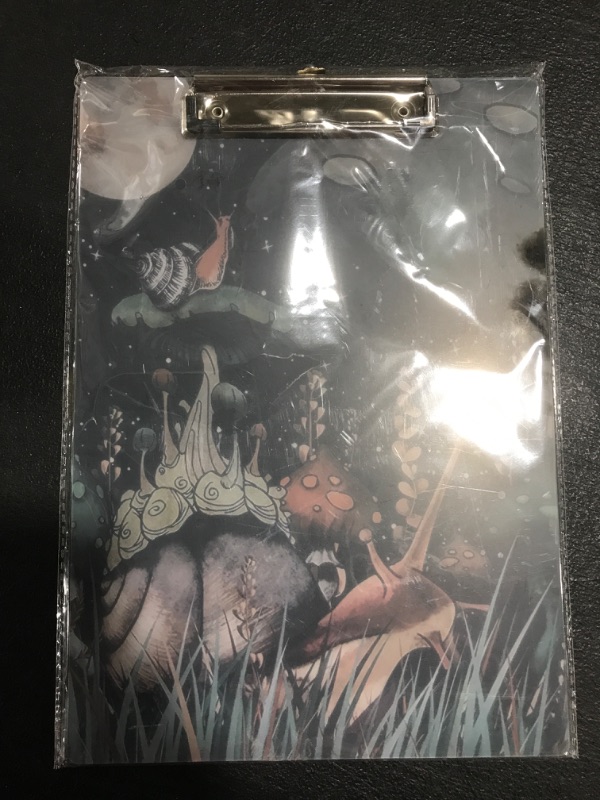 Photo 1 of MIBITRI Plastic Clipboard, A4 Letter Size, Cute Design, Clipboards for Women, Man and Kids, Low Profile Clip, Fashion Pattern Diesigh, Standard Size 12.2" x 8.9" (Glossy) Snail
