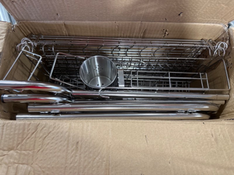 Photo 2 of Ace Teah Over The Sink Dish Drying Rack 2-Tier Large Over Sink Dish Rack for Kitchen Organizer, Above Sink Dish Drainer Stainless Steel with Utensil Holder Hooks, Silver