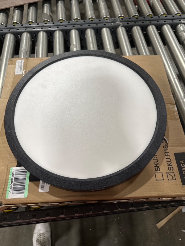 Photo 2 of 18 Inch LED Round Flat Panel Light, Black, 32W, 3200lm, 3000K/4000K/5000K CCT Selectable, 120°Beam Angle, Dimmable Edge-Lit Flush Mount Ceiling Light Fixture - ETL Listed 18 inch Black.1