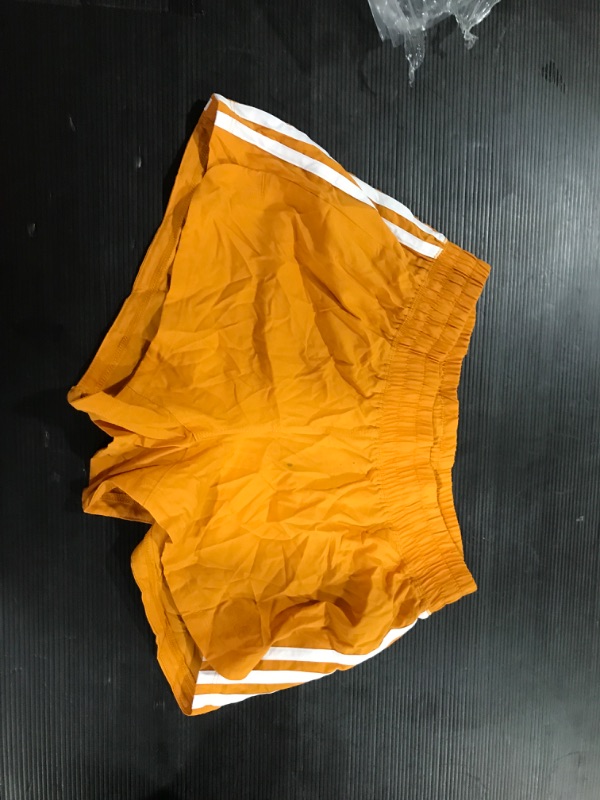 Photo 2 of adidas Women's Pacer 3-Stripes Woven Shorts X-Small Focus Orange/White