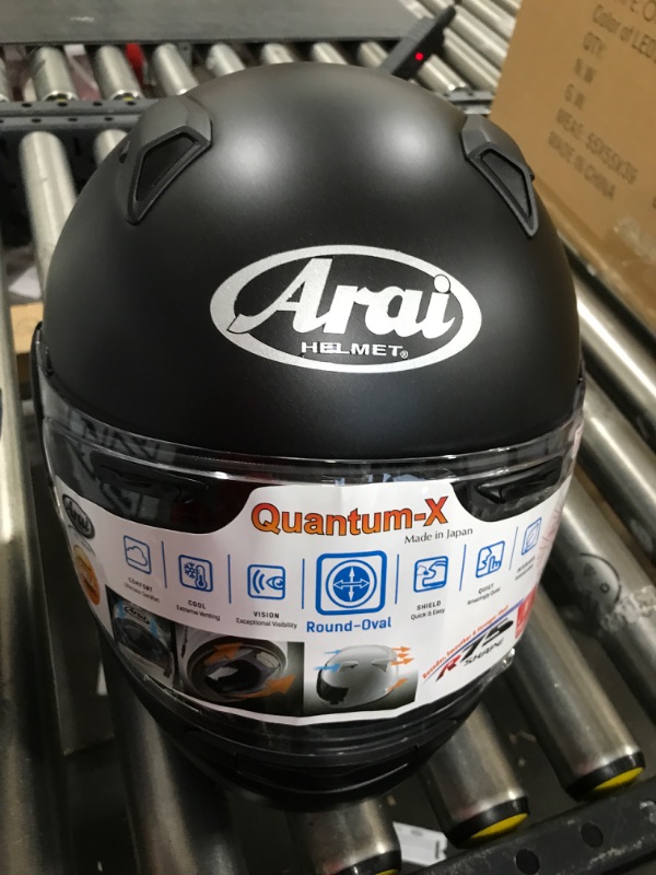 Photo 2 of Arai Quantum-X Solid Adult Street Motorcycle Helmet - Black Frost/Medium