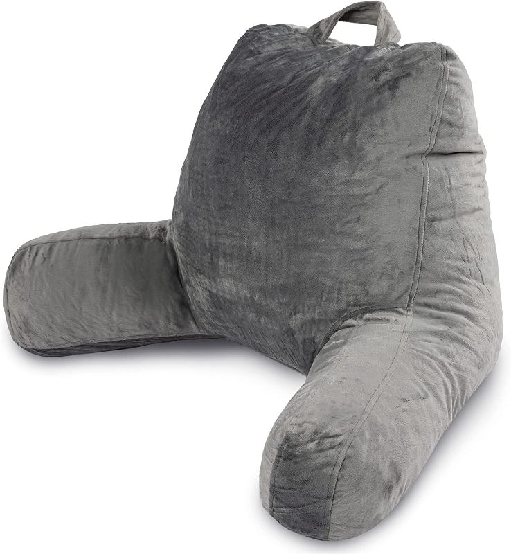 Photo 1 of  Reading Pillow with Large Adult Backrest with Arms, Back Support for Sitting Up in Bed with Washable Cover