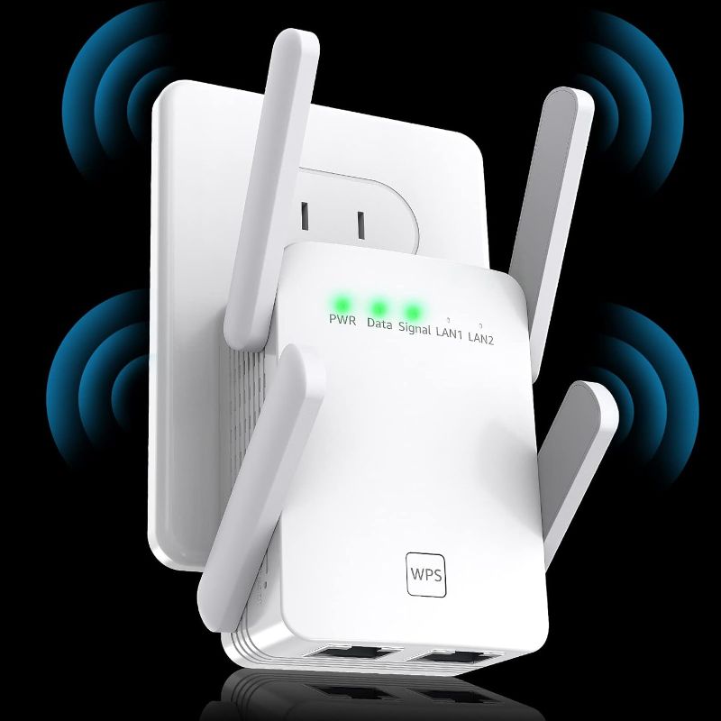 Photo 1 of  WiFi Extender/Booster | 2023 Release Up to 74% Faster Broader Coverage Than Ever Signal Booster for Home Internet/WiFi Repeater,Covers 8470 Sq.ft,w/Ethernet Port,1-Tap Setup
