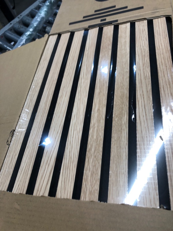 Photo 1 of Olanglab Wood Slat Acoustic Panels, 2 Pack Wall Panels Sound Absorbing, 3D Wood Wall Panels for Interior Wall Decor, 94.48"x 12.59"x 0.82"Each, Soundproof Wall Panels, (Oak)