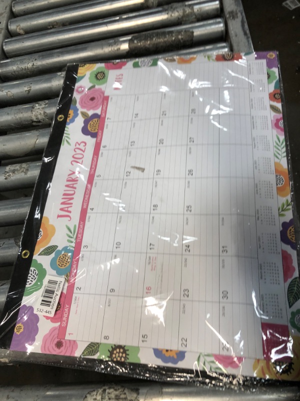 Photo 2 of Large Desk Calendar 2023 - 2023 Desk Calendar, 12 Monthly Large Desk/Wall Calendar 2-in-1, 22" x 17", JAN. 2023 - DEC.2023, Thick Paper with Corner Protectors, Large Ruled Blocks - Colorful Floral