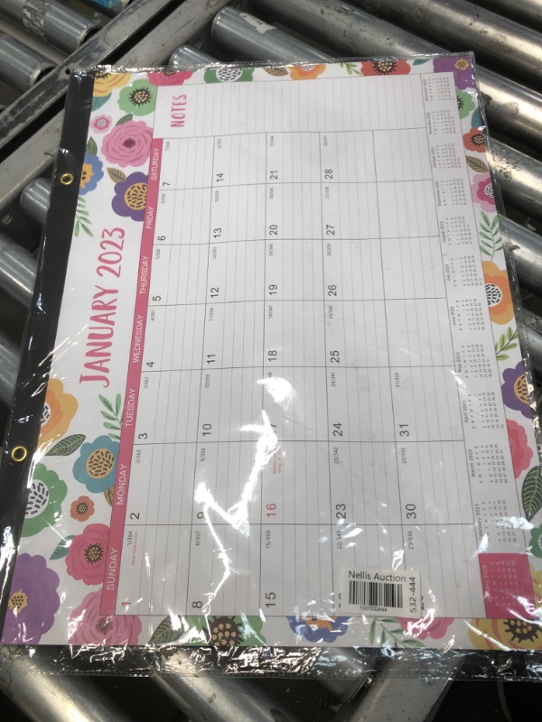 Photo 2 of Large Desk Calendar 2023 - 2023 Desk Calendar, 12 Monthly Large Desk/Wall Calendar 2-in-1, 22" x 17", JAN. 2023 - DEC.2023, Thick Paper with Corner Protectors, Large Ruled Blocks - Colorful Floral