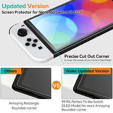Photo 1 of [4 Pack] iVoler Tempered Glass Screen Protector Designed for Nintendo Switch OLED Model 2021 with [Alignment Frame]Transparent HD Clear[Updated Version]Screen Protector for Nintendo Switch OLED 7''