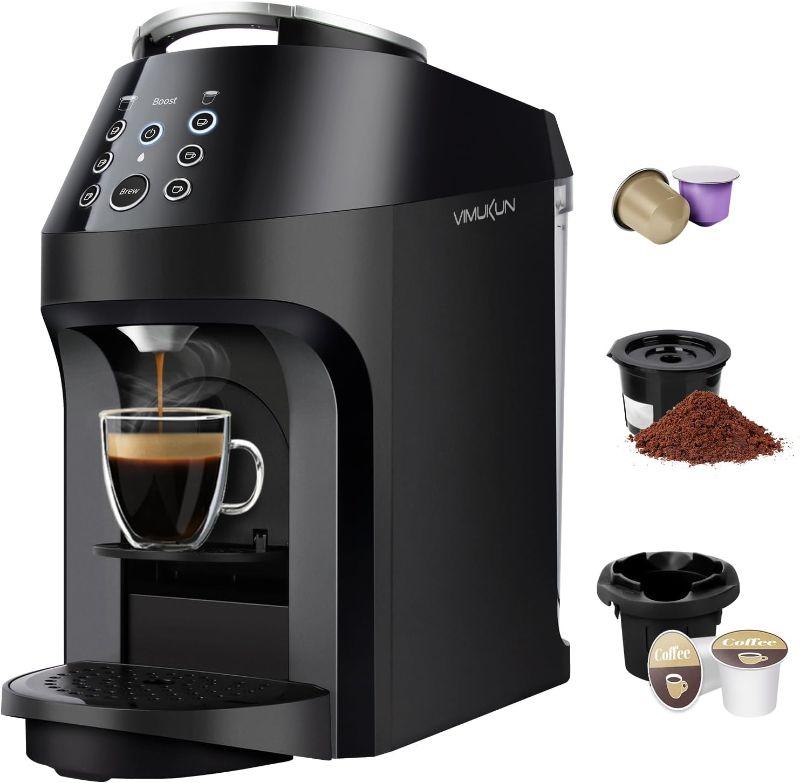 Photo 1 of 3-in-1 Coffee Maker for Nespresso, K-Cup Pod and Ground Coffee, Coffee and Espresso Machine Combo Compatible with Nespresso Capsules OriginalLine, 19 Bar Pressure Pump, Removable Water Tank
