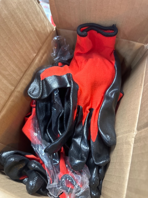 Photo 1 of 15 PAIR PACK DEWALT RED WORKING GLOVES 