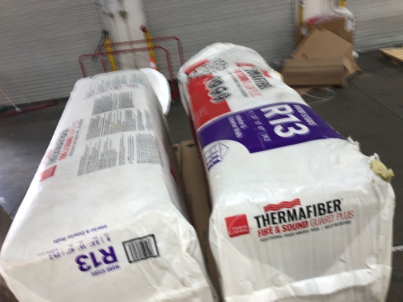 Photo 1 of R13 Thermafiber Fire and Sound Guard Plus Mineral Wool Insulation Batt 15 in. x 47 in. (COUNT OF 3)