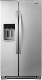 Photo 1 of DENTED FRONT Whirlpool 20.6-cu ft Counter-depth Side-by-Side Refrigerator with Ice Maker (Fingerprint Resistant Stainless Steel)
