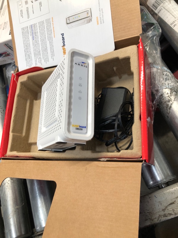 Photo 2 of ARRIS Surfboard | SB8200 DOCSIS 3.1 Modem (1 Gbps Max Internet Speeds) & W130 mAX Plus Mesh AX7800 WiFi 6 AX Router System Bundle (WiFi Coverage 6,000 sq ft) | Mesh with Your Cable Internet DOCSIS 3.1 Modem + AX7800 Mesh System