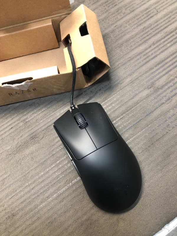 Photo 2 of Razer DeathAdder V3 Wired Gaming Mouse: 59g Ultra Lightweight - Pro 30K Optical Sensor - Gen-3 Fast Optical Switches - 8K Hz HyperPolling - 6 Programmable Buttons - Ergonomic - Speedflex Cable - Black Wired Black