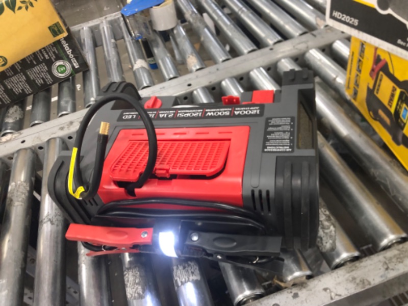 Photo 2 of 1200 Peak Amp Portable Car Jump Starter/Portable Power Station with 120 PSI Compressor and 500 Watt Power Inverter
