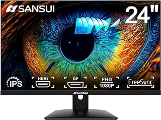 Photo 1 of SANSUI Monitor 24 inch IPS FHD 1080P 75HZ HDR10 Computer Monitor 