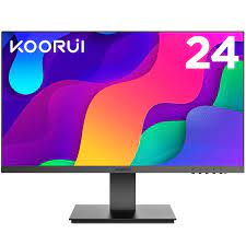 Photo 1 of KOORUI 24 Inch Computer Monitor, FHD PC Monitors 1920 x 1080p IPS Display 75Hz, HDMI, VGA, 5ms Response Time, 75 x 75 mm VESA Mountable, Frameless
