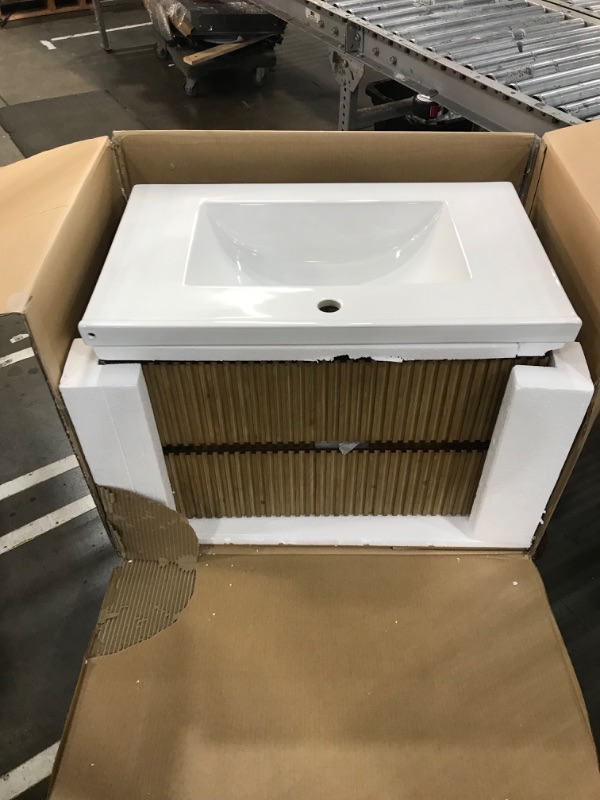 Photo 4 of 
Ari Kitchen and Bath
San Diego 30 in W x 18.7 in D x 19.50 H Bath Vanity in Weathered Fir with Ceramic Vanity Top in White with White Basin