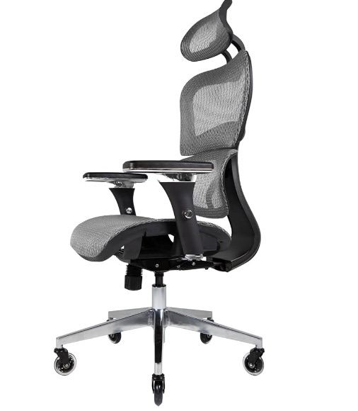 Photo 1 of Nouhaus Ergo3D Ergonomic Office Chair - Rolling Desk Chair with 4D Adjustable Armrest, 3D Lumbar Support and Blade Wheels - Mesh Computer /Executive Swivel Chair (Grey)