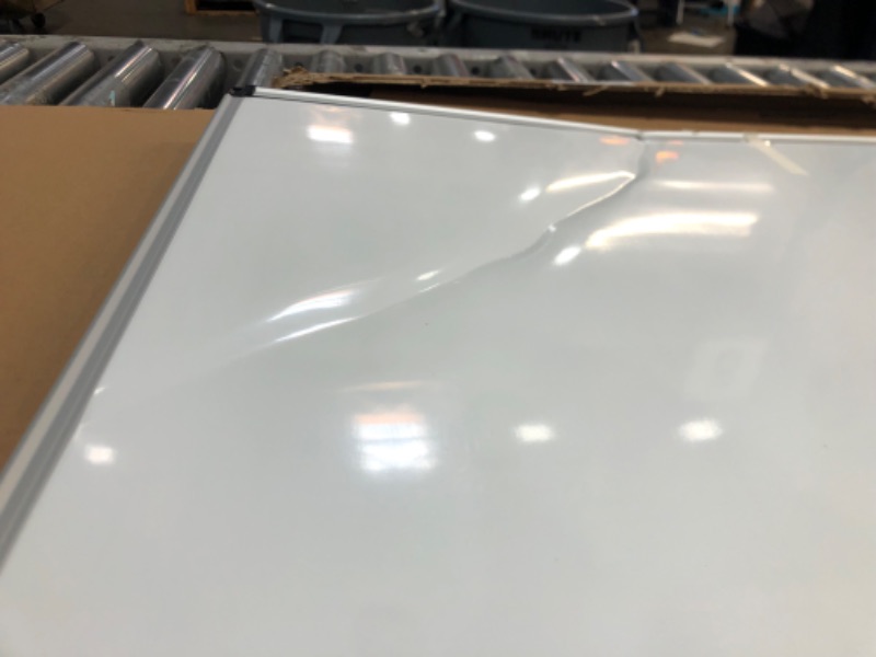 Photo 2 of DENTED/BENT BOARD XBoard Magnetic Whiteboard 48 x 36 Dry Erase Board Set- Single-Sided White Board 4 x 3 with 3 Dry Erase Markers & 4 Push Pin Magnets Packed Single Box 48" x 36"