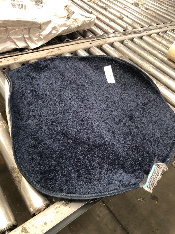 Photo 1 of 23in round blue fluffy area rug 