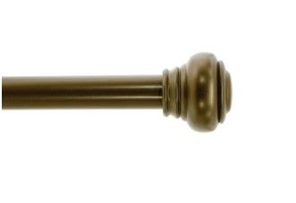 Photo 1 of allen + roth 72-in to 144-in Dark Bronze Steel Single Curtain Rod with Finials
