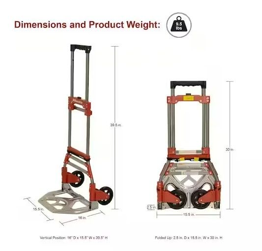 Photo 3 of (READ NOTES) Milwaukee Hand Trucks 73777 Fold up Hand Truck, 5 Piece