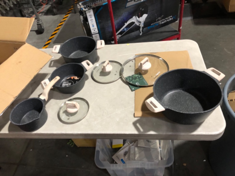 Photo 4 of ***DAMAGED - SEE PICTURES***
CAROTE Nonstick Granite Cookware Sets, 10 Pcs Pots and Pans Set