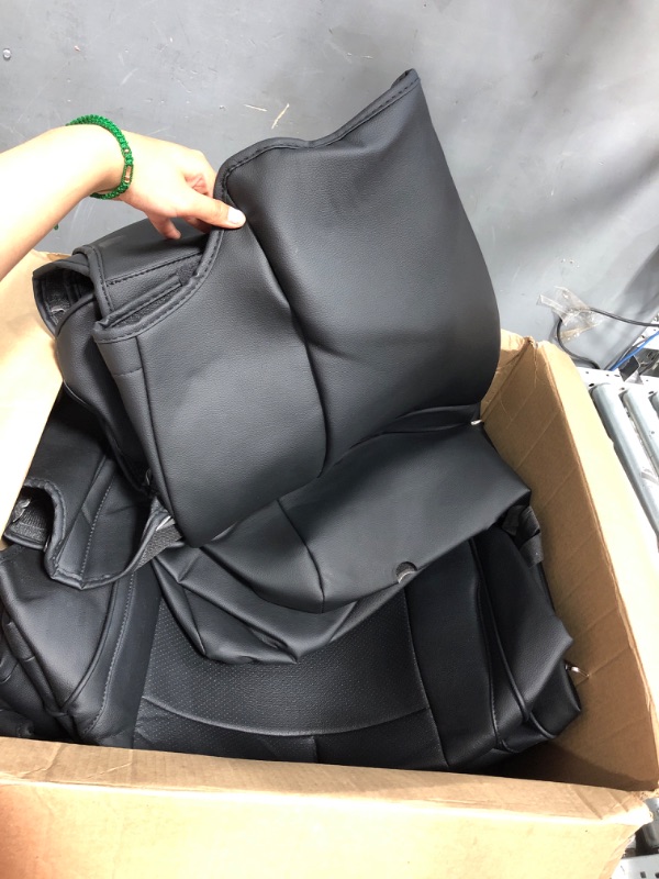 Photo 1 of AOMSAZTO Car Seat Covers Custom Fit for Toyota Tacoma 2016-2023 Faux Leather Full Set Waterproof Seat Set Interior Accessories Breathable Cushion Protector Seat Cover Sets Dirt Resistant Black Black 2016-2023 full set