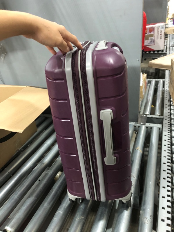 Photo 4 of **LOCKED**
Samsonite Freeform Hardside Expandable with Double Spinner Wheels, Checked-Medium 24-Inch, Amethyst Purple