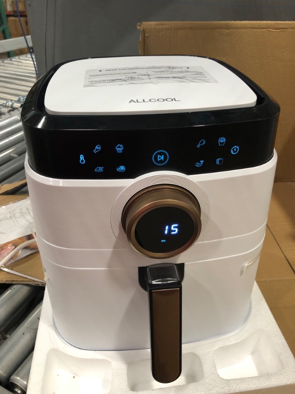 Photo 4 of *** TESTED*** Air Fryer, Airfryer Oven Large Air Fryer 1700W 8-in-1 with Touch Screen Air Fryers Detachable Dishwasher Safe Nonstick Basket Freidora de Aire 36 Recipes BPA & PFOA Free 5.8 QT White Air Fryer