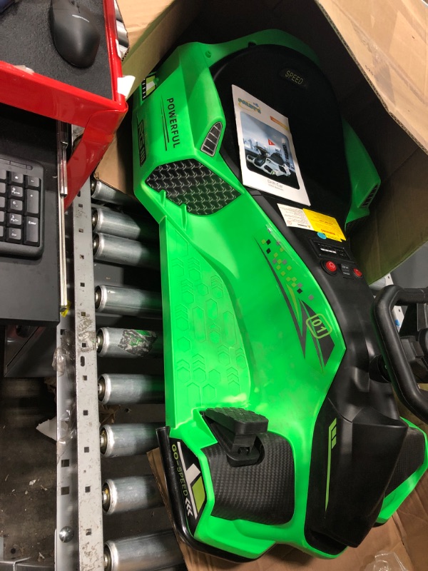 Photo 2 of ***USED MAY BE MISSING PARTS***
24V Ride on Drift Car,7Ah Battery 180W Brushless Motor Kids Electric Drifting Go-Kart for Rider up to 110 lbs, with Music,Front+Tail LED Light,Low-Power Alarm(Green) Green 24V