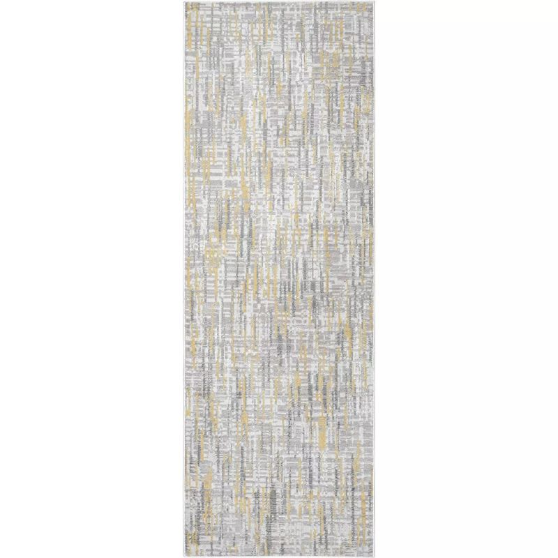 Photo 1 of ***DAMAGED - SEE PICTURES***
nuLOOM Emersyn Contemporary Textured Abstract Crosshatch Runner Rug, 2' 8" x 8', Gold