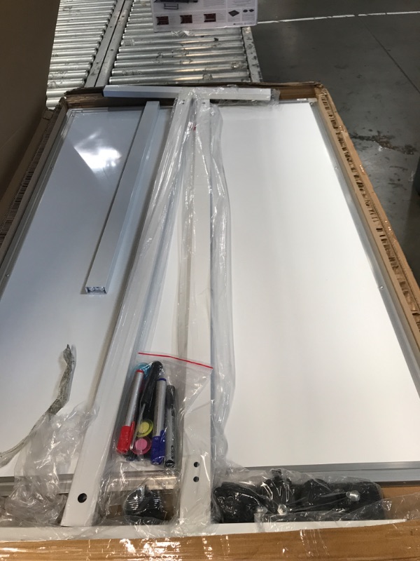 Photo 2 of **SEE NOTES/DAMAGED**
Mobile Dry Erase Board80X120 inches, Double Sided Magnetic Whiteboard, Rolling Stand with Aluminum Frame