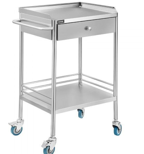 Photo 1 of ***MAJOR DAMAGE - SEE NOTES***
VEVOR Shelf Stainless Steel Utility Cart Catering Cart with Wheels