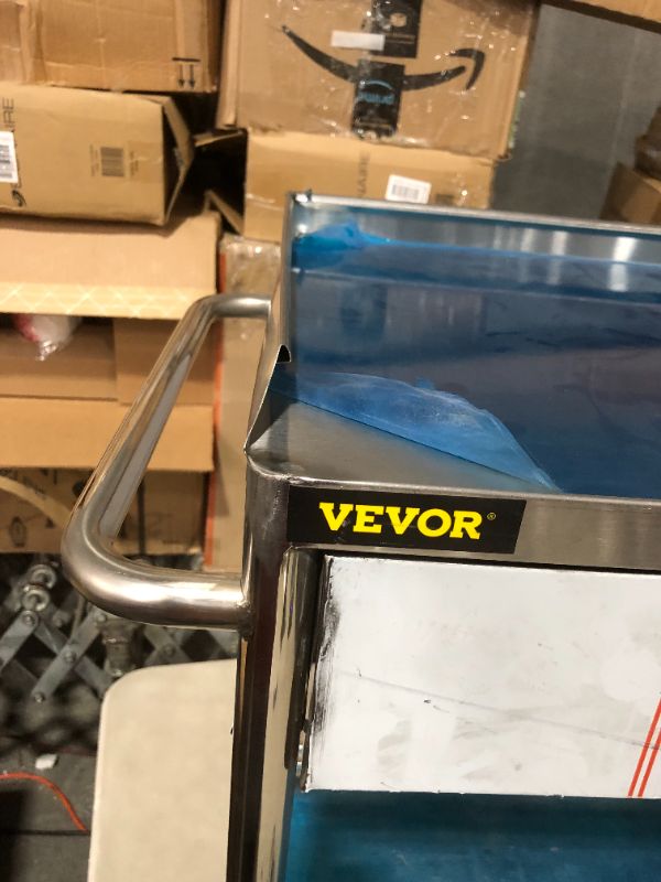 Photo 5 of ***MAJOR DAMAGE - SEE NOTES***
VEVOR Shelf Stainless Steel Utility Cart Catering Cart with Wheels